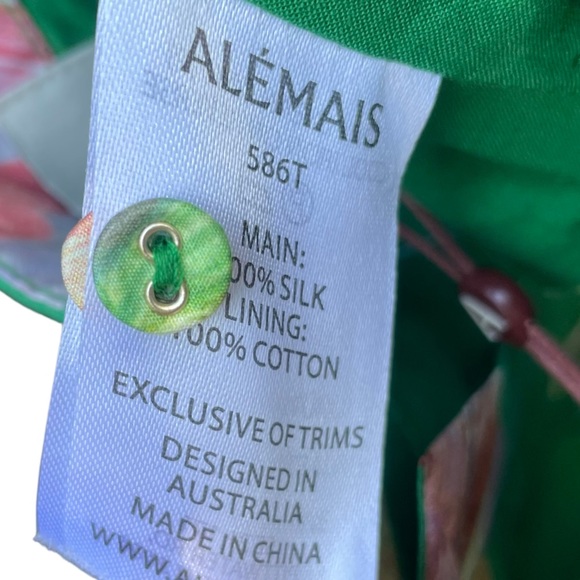 Alémais Arlo NWT Printed Off-the-Shoulder Silk Top Forrest - Picture 8 of 14